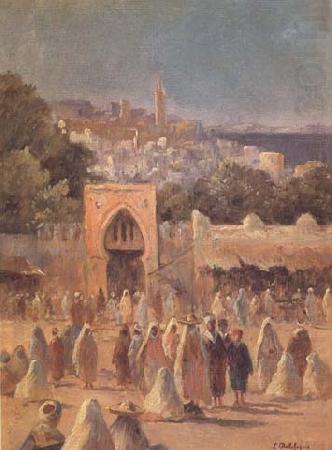 Eugene Delahogue Place du marche a Tanger (mk32) china oil painting image